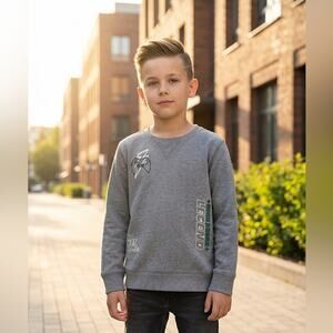 OshKosh B'gosh Boys DayDream Fleece Gaming Pullover Sweatshirt - Grey